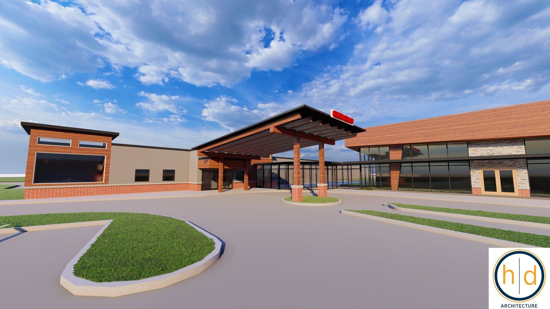 Noble Health rendering of a new ER awning at Callaway Community Hospital